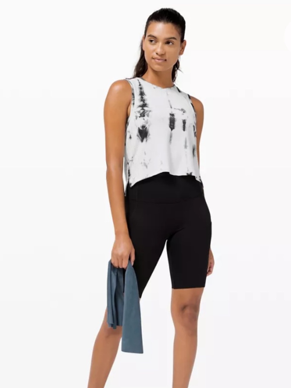 Lululemon Train to Be Tank Shibori | Black/White Tie-Dye | Cropped